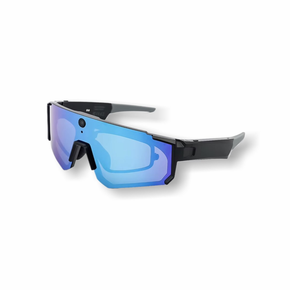 L805 camera sunglasses, Black, blue mirror